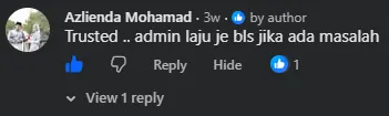 Komen Facebook oleh Azlienda Mohamad