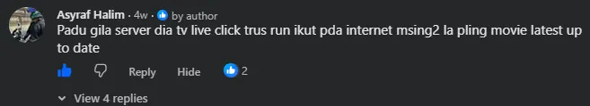 Komen Facebook oleh Asyraf Halim