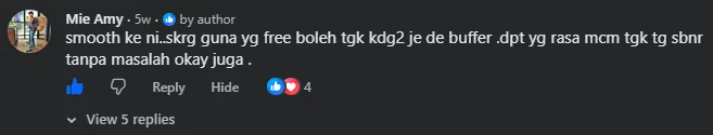 Komen Facebook oleh Mie Amy
