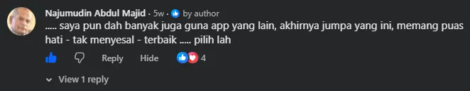 Komen Facebook oleh Najumudin Abdul Majid