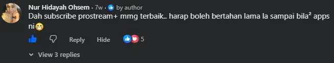 Komen Facebook oleh Nur Hidayah