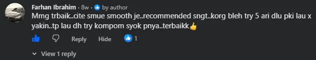 Komen Facebook oleh Farhan Ibrahim