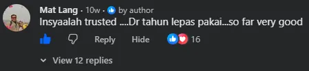 Komen Facebook oleh Mat Lang