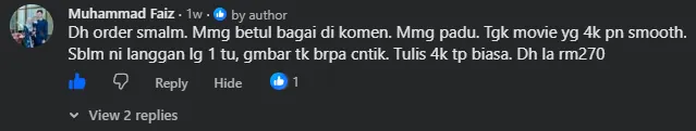 Komen Facebook oleh Muhammad Faiz