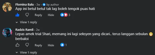 Komen Facebook oleh Radzis Ramli