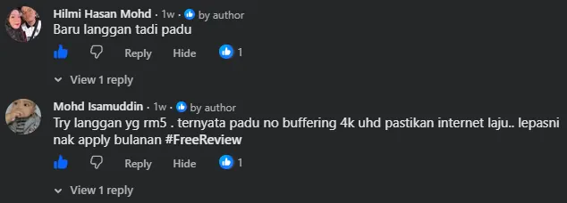 Komen Facebook oleh Mohd Isamuddin
