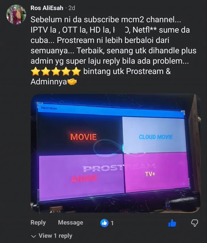 Review pelanggan PROSTREAM+