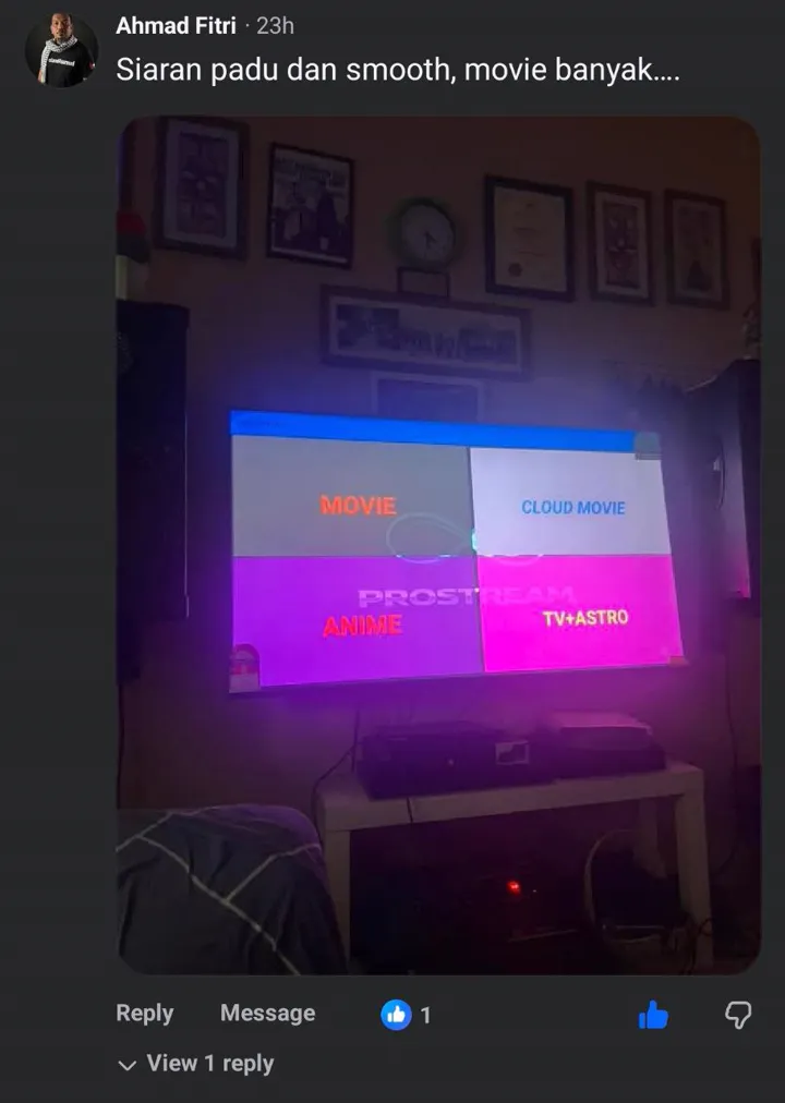 Review pelanggan PROSTREAM+